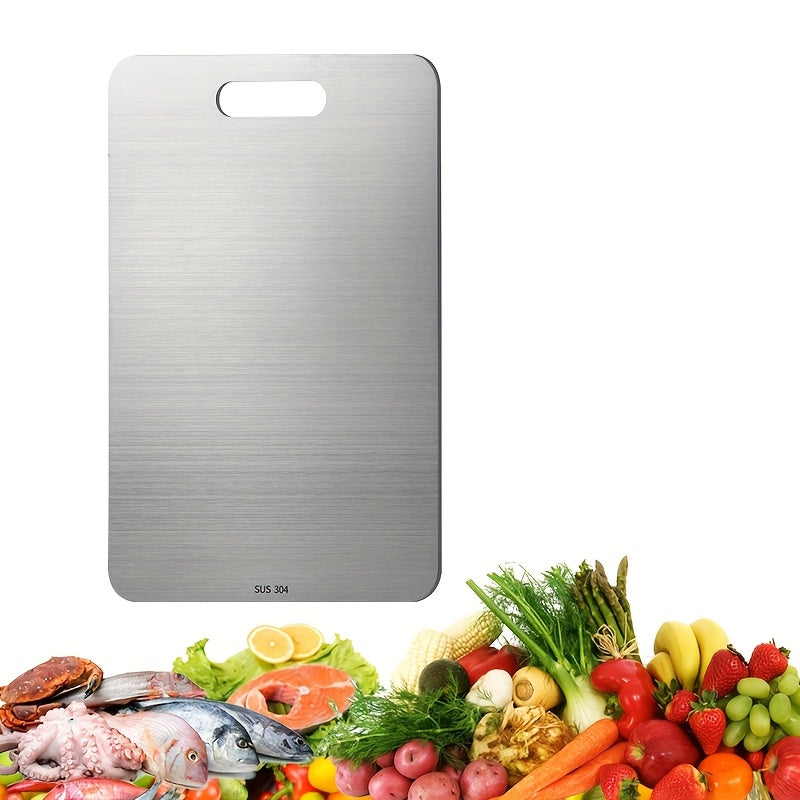 Stainless Steel Cutting Board, 22.99 x 34.04 cm, Double-Sided, Food-Safe, Durable