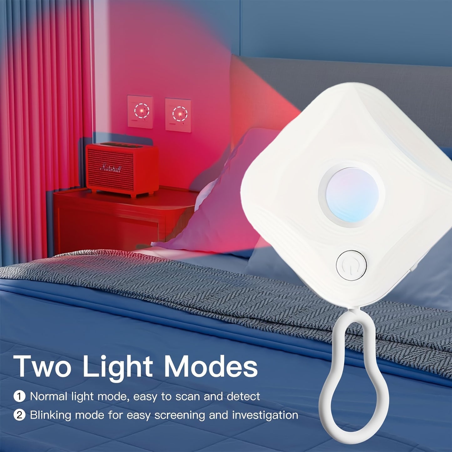 Dual Light Mode USB Rechargeable Infrared Camera Detector - Portable & Invisible Camera Finder for Travel and Hotel Security