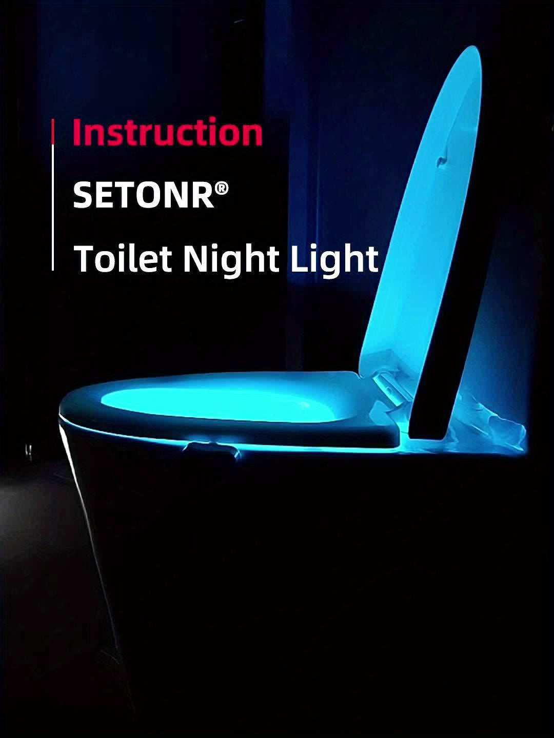 Motion Activated Setonr Smart Toilet Night Light - 1pc Inside Toilet Bowl for Bathroom - Christmas Gift